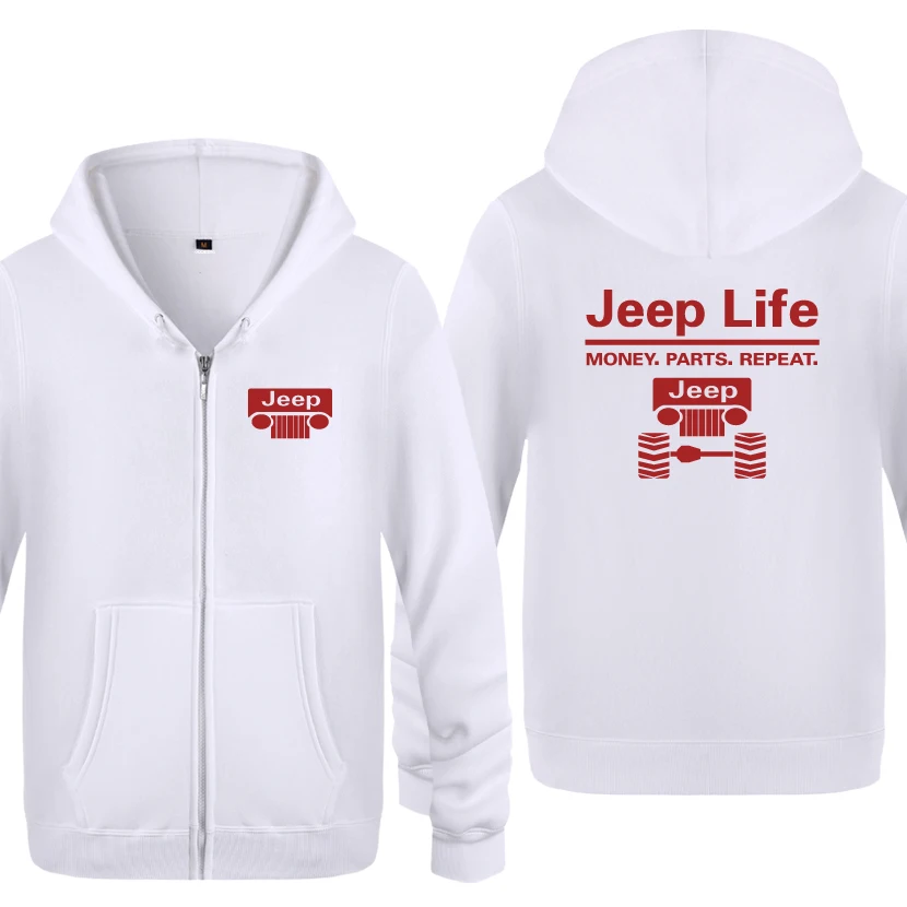 Jeep Life-Money parts Repeat Новинка креативные толстовки мужские мужские флисовые толстовки с капюшоном на молнии кардиганы