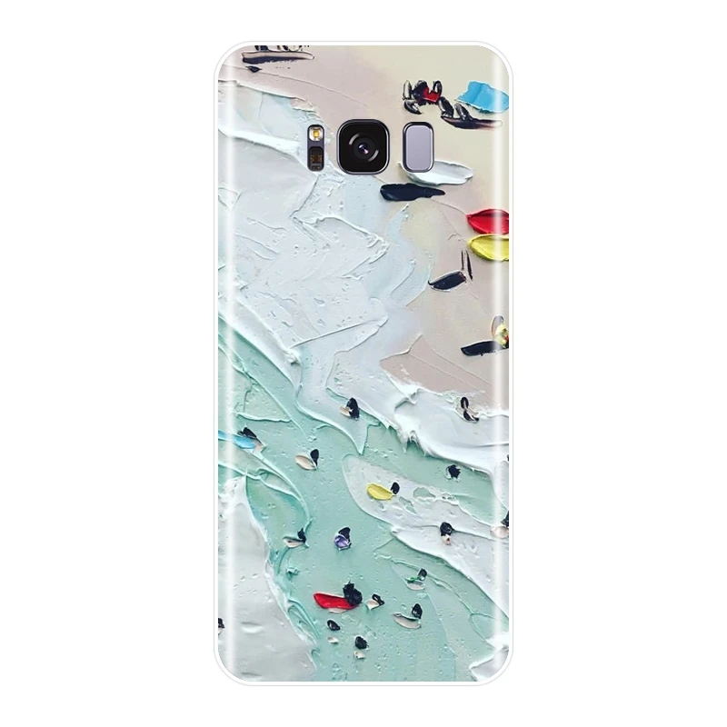 Чехол для телефона Samsung Galaxy S5 S6 S7 Edge S8 S9 Plus арт-пляжная силиконовая Мягкая задняя