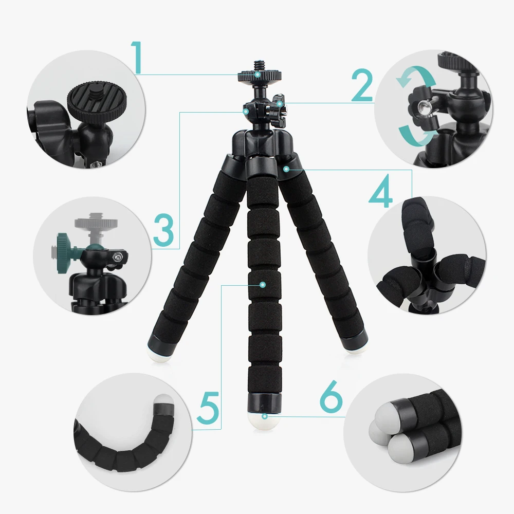 Vamson мини штатив для телефона Гибкая ножка Gorillapod Осьминог штатив для мобильного телефона камера для iphone для Xiaomi для samsung VP414F