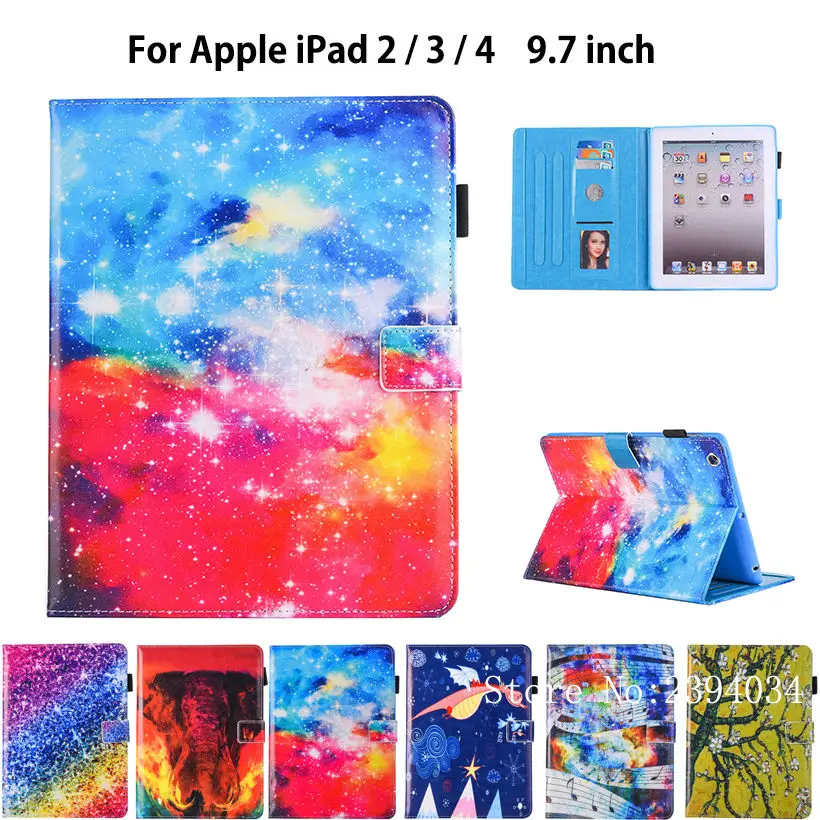 Роскошный чехол-книжка из искусственной кожи для Apple iPad 2 3 4 чехол iPad2 iPad3 iPad4 умный