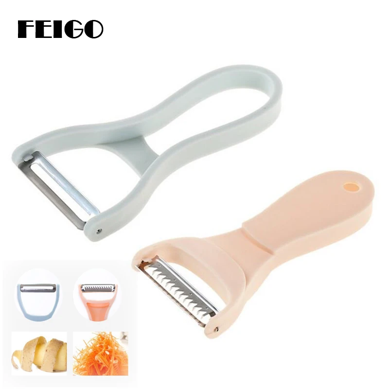 

FEIGO 2 In 1 Steel Peeler Zester Planing Vegetable Peeler Double Combo Dig Bud Scales Planing Fruit Kitchen Accessories F602