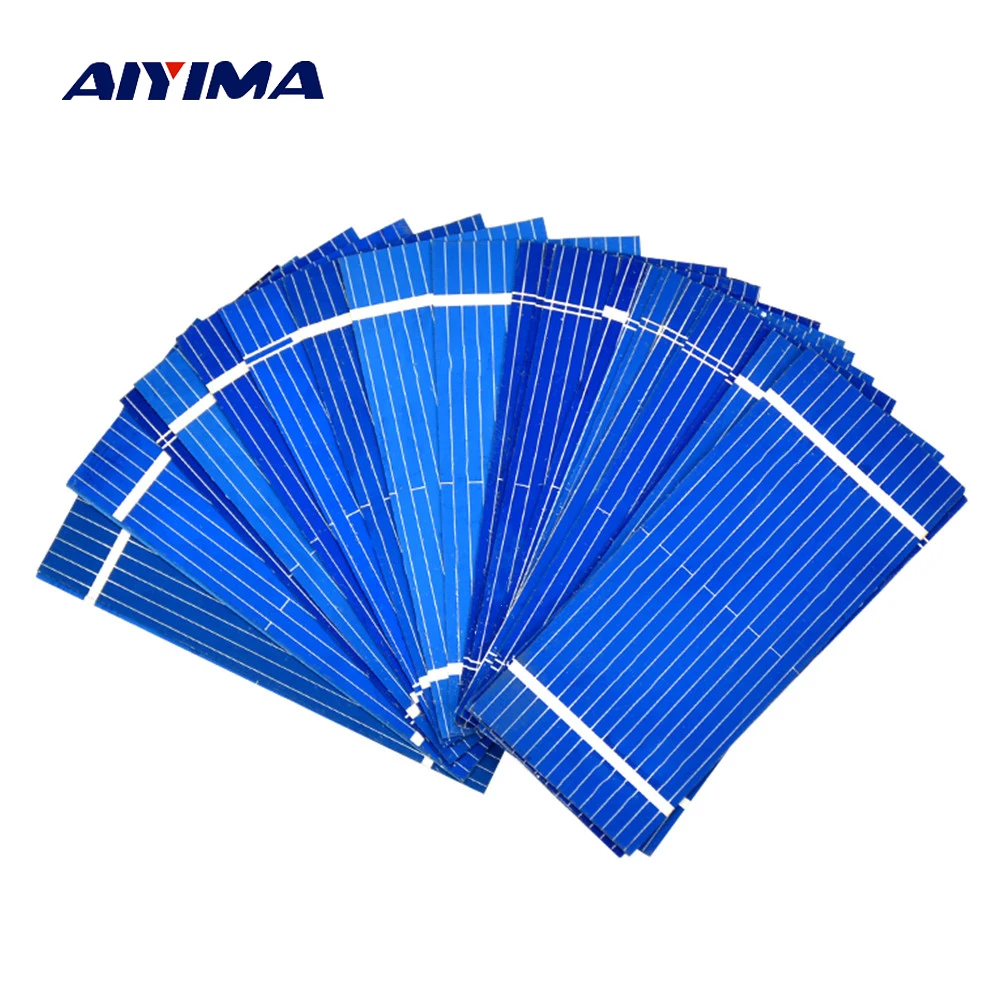 AIYIMA 100 шт 52x22 мм 0 19 Вт солнечная панель поликристаллическая Батарея элемент DIY
