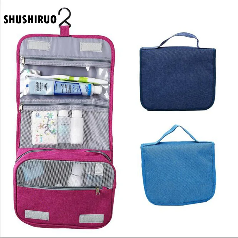 

SHUSHIRUO Female Hanging Cosmetic Bag Flowers Waterproof Toiletry Kits Necessaries Storage For Travels MakeUp Organizer Case