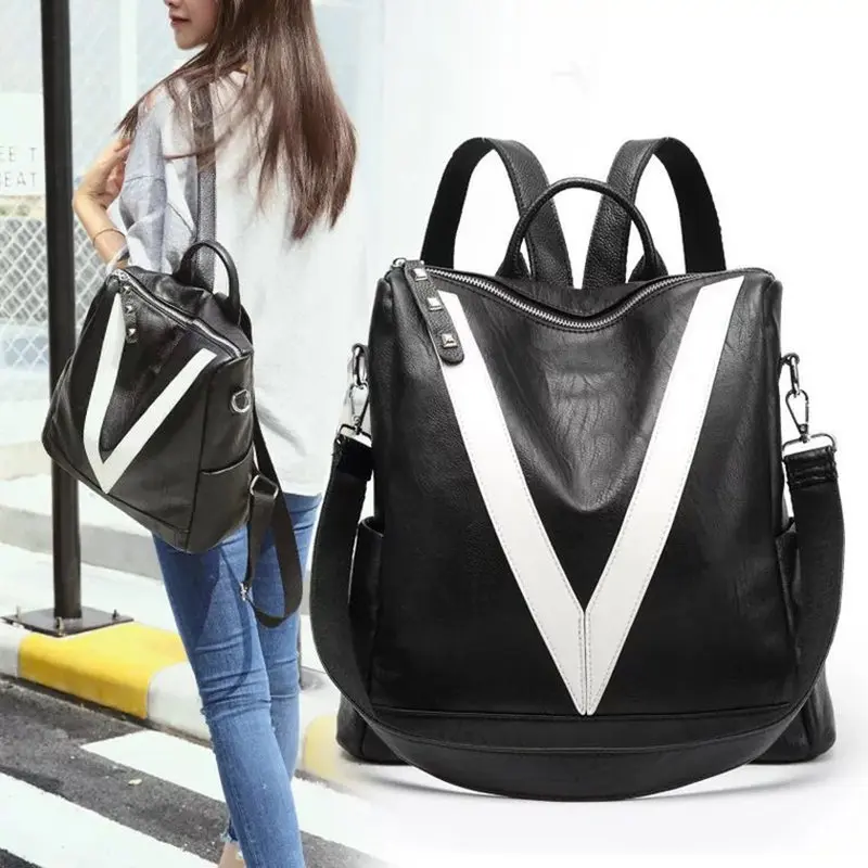 

2018 Fashion Design Women Backpack High Quality Youth Leather Backpacks for Teenage Girls Female School Shoulder Bag Bagpack E79
