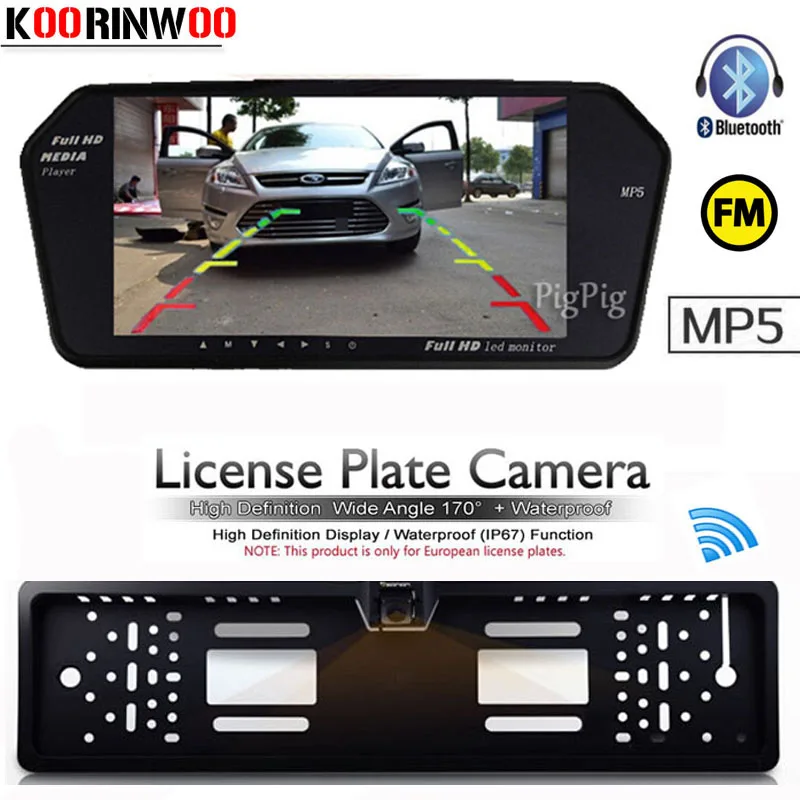 Koorinwoo беспроводной автомобильный зеркальный монитор Bluetooth MP5 MP4 FM автомобильная