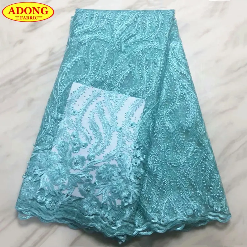 Silver gray colour embroidery african net lace french fabric with stones and beads 5 yards/pcs tulle laces for dress | Дом и сад