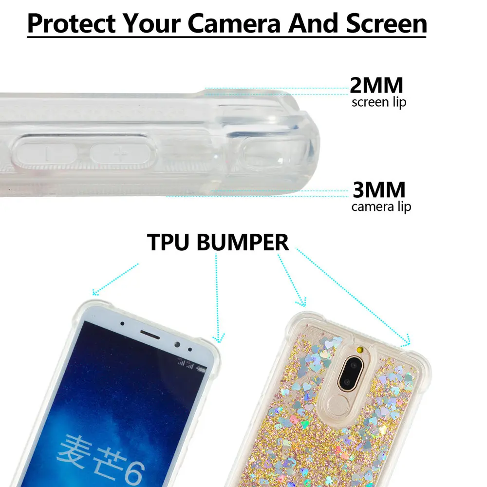 Блестящий чехол для телефона Huawei Nova 2i RNE-L21 RNE-L01 жидкий зыбучий песок мягкий ТПУ