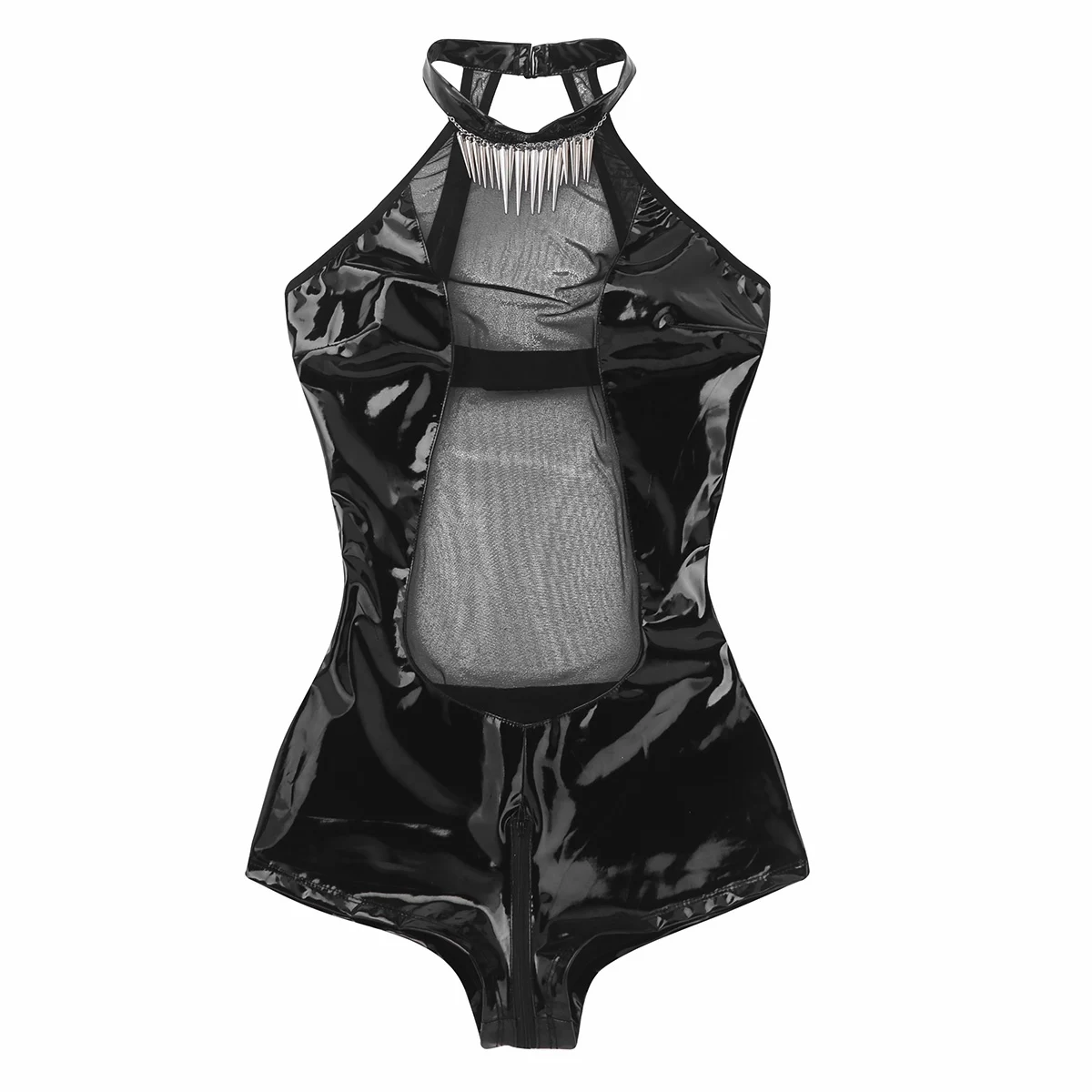 Женский латексный комбинезон боди костюм Wetlook из кожи сексуальное нижнее белье