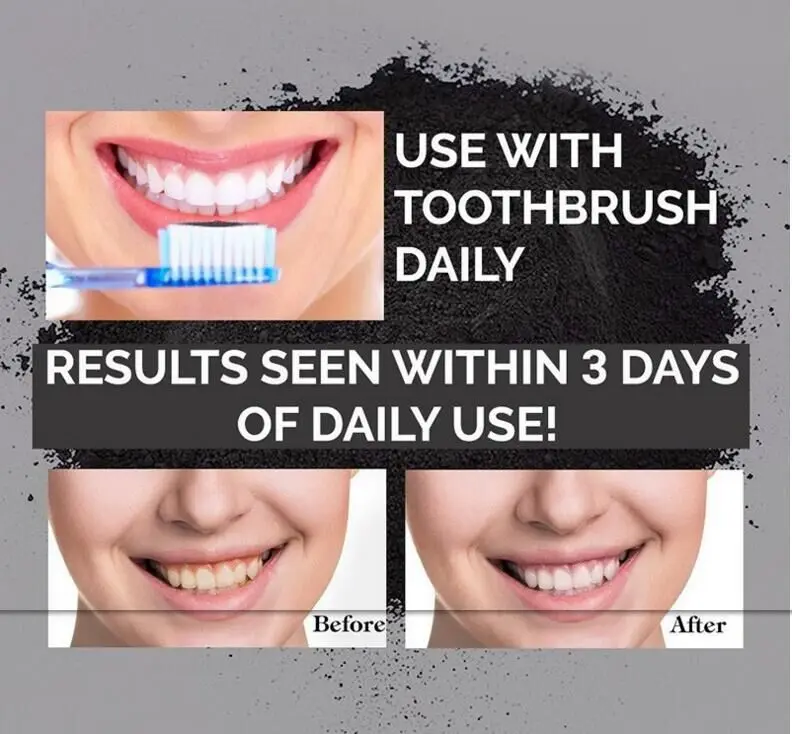 1 Набор унций активированный порошок кокосового угля для отбеливания зубов