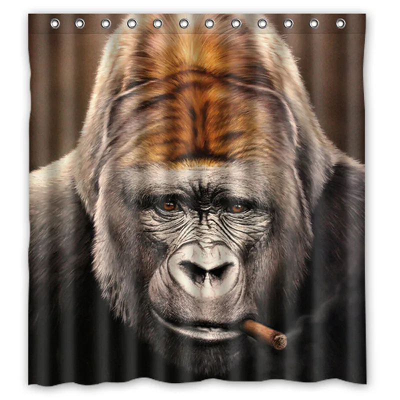 Обезьяна горилла портсигар на заказ занавески для душа индивидуальный дизайн