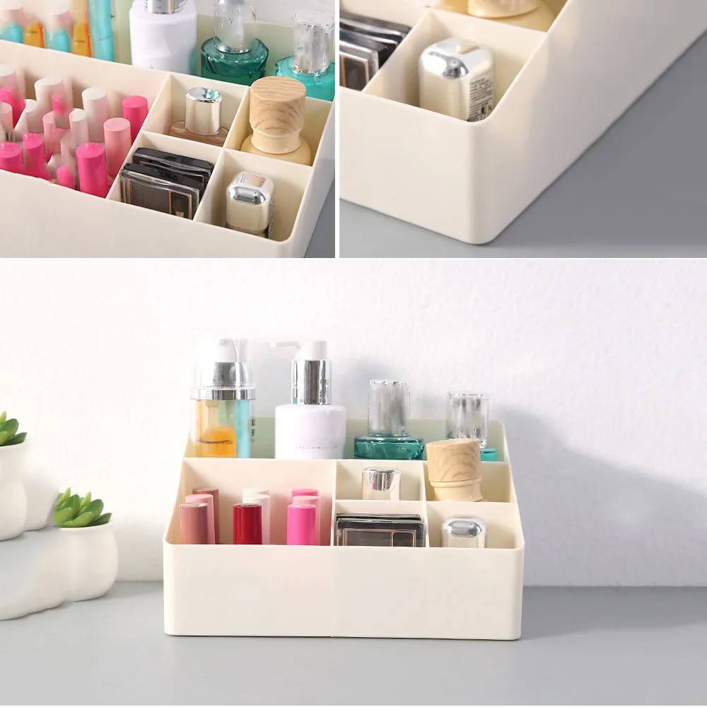 Cosmetic Organizer Box Plastic Makeup Storage Case Table Sundries 6 Grid Rack Plain Color Contracted K531 | Дом и сад
