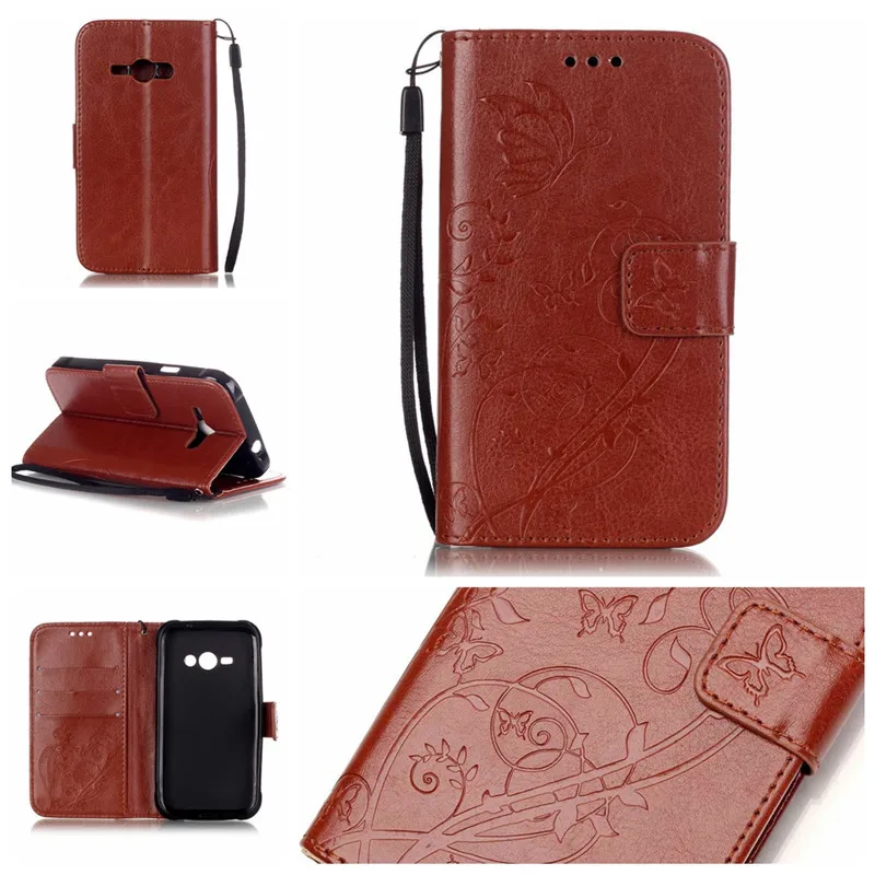 Retro Wallet phone Cases Book Style PU Leather Flip Case Cover For Samsung Galaxy J1 Ace J110 case Shock Proof Bag With Lanyard | Мобильные