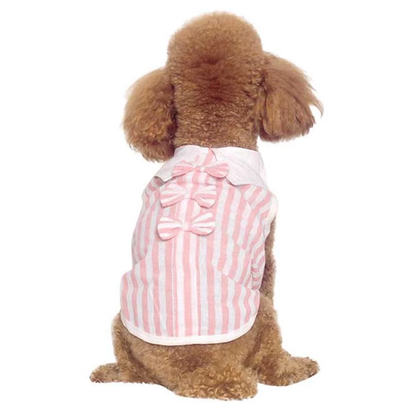 Маленькая кошка собака одежда для домашних животных собака кошка мода полосатая рубашка платье собака бабочка декоративная одежда костюм