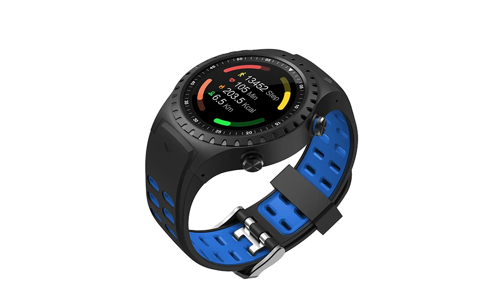 Black Blue SCOMAS M1 gps Смарт-часы 1," ips круглый дисплей монитор сердечного ритма мониторинг сна Компас Барометр Спорт на открытом воздухе умные часы - Цвет: Black Blue