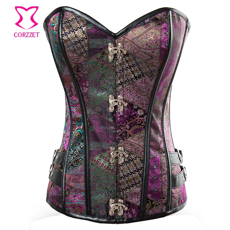 Черный стильный корсет в стиле стимпанк | Женская одежда