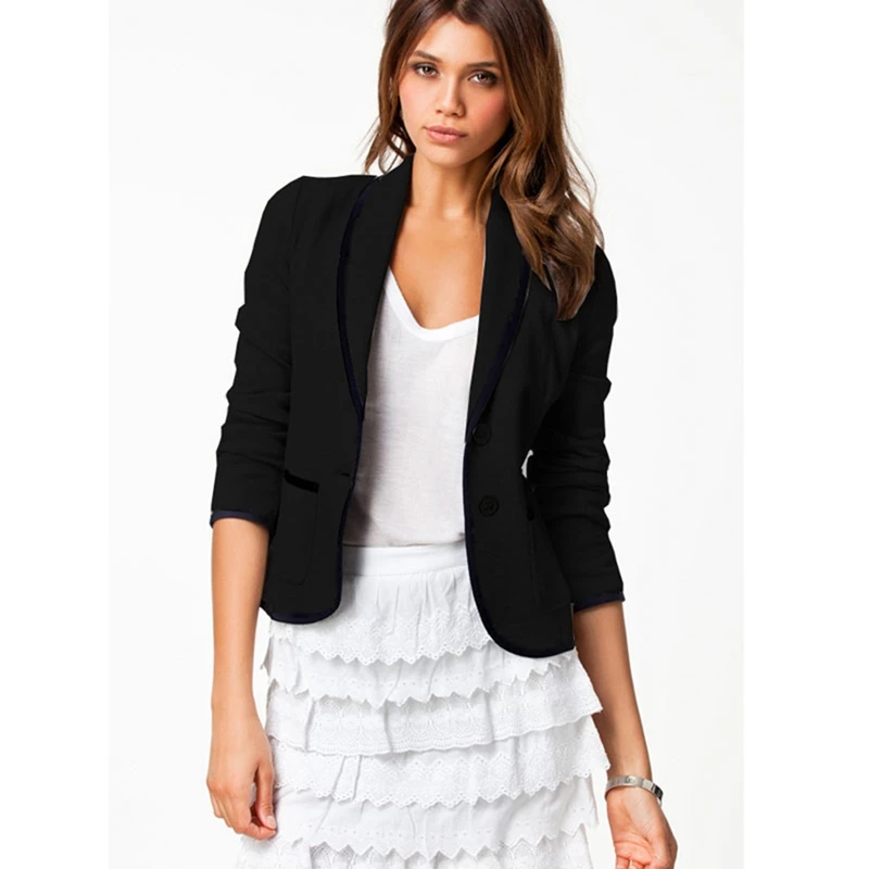 Блейзер Женский с длинным рукавом и отворотом|Женские пиджаки| |