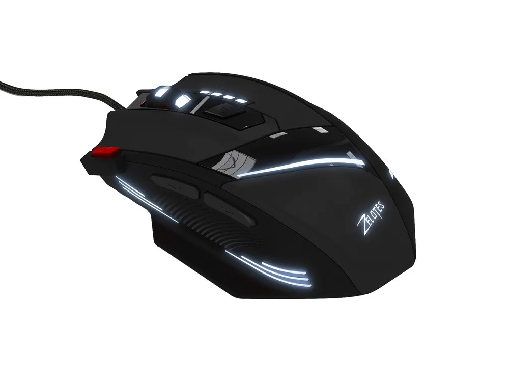 ZELOTES T-60, 7200 dpi, Профессиональная USB Проводная оптическая 7 кнопок игровая мышь для компьютера, ПК, ноутбука, игры# ZS