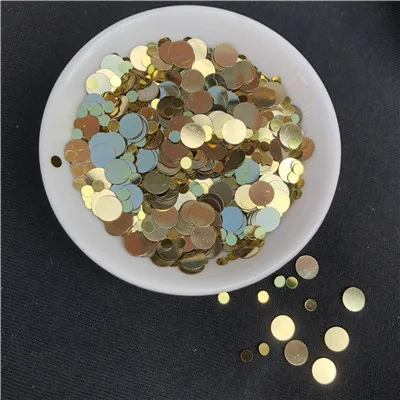 Light Gold Color 20 г/упак. мульти размер 3 мм 6 мм Точка Форма Блестки для ногтей пайетками для дизайна ногтей, Дамский маникюр, свадебные конфетти, украшение сумки блесток - Цвет: Light Gold Color