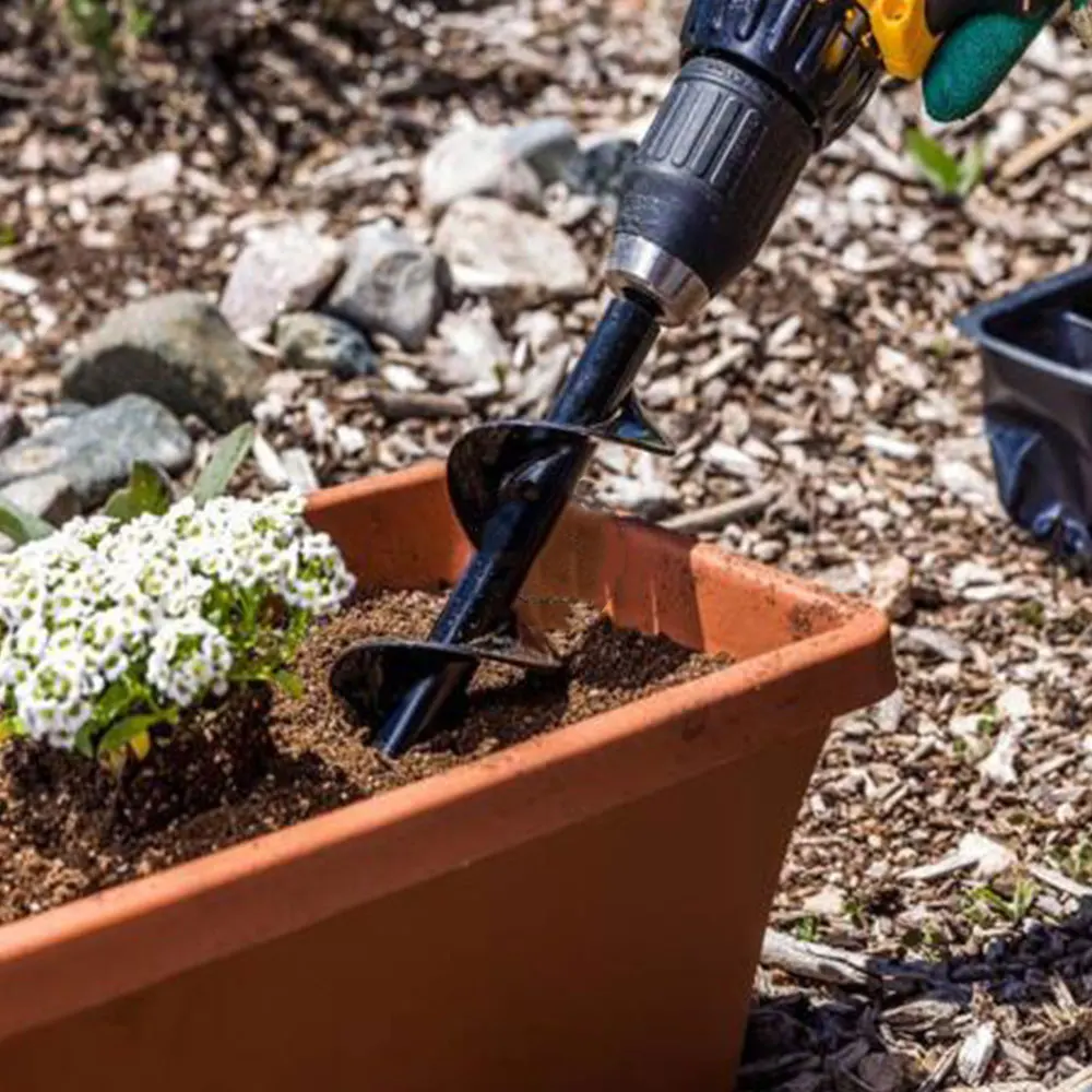 Посадочный шнек спиральные грунтовые сверла прочный металлический черный