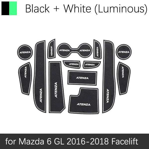 Противоскользящие резиновые ворота слот чашки коврик для Mazda 2 Demio DJ Mazda 3 BK Mazda 5 Premacy Mazda 6 GH GL Atenza аксессуары наклейки - Название цвета: Whit Mazda 6 16-18