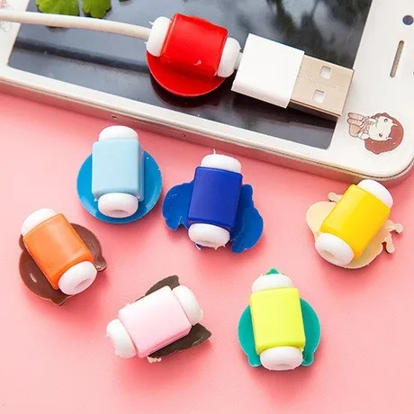 200 шт./лот USB кабель с мультяшным рисунком защита для наушников мобильного