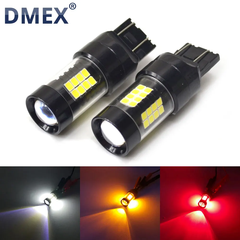 DMEX 2 шт. T20 7440 W21W LED 7443 W21/5 Вт Светодиодный переключатель с белым красным желтым