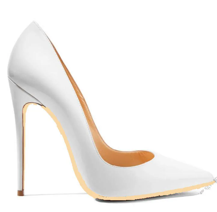 

Carole Levy 2018 Classic Style White Patent Leather High Heel Shoes Woman Sexy Pointed Toe Stiletto Heels Lady Party Dress Shoe