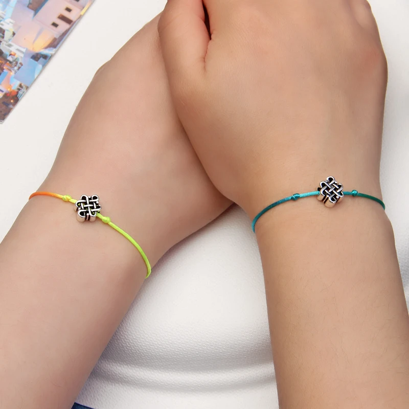 Женский и мужской контрастный браслет ZOSHI богемный с сердцем узлом бесконечного