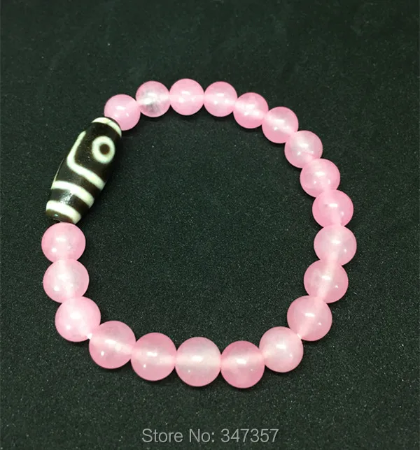 2018 New Arrival Tibet Dzi Bracelet Two Eyes Old Pinky Rose Crystal High Quality for Women Free Shipping | Украшения и аксессуары