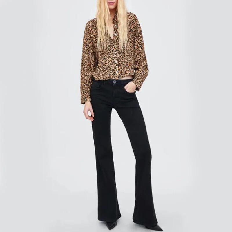 Blusas mujer de moda 2018 шифоновые блузки женские топы и повседневные блузы леопардовая