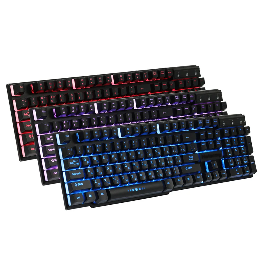 FASTDISK Русский/Английский 3 цвета Подсветка игровая клавиатура Teclado геймер