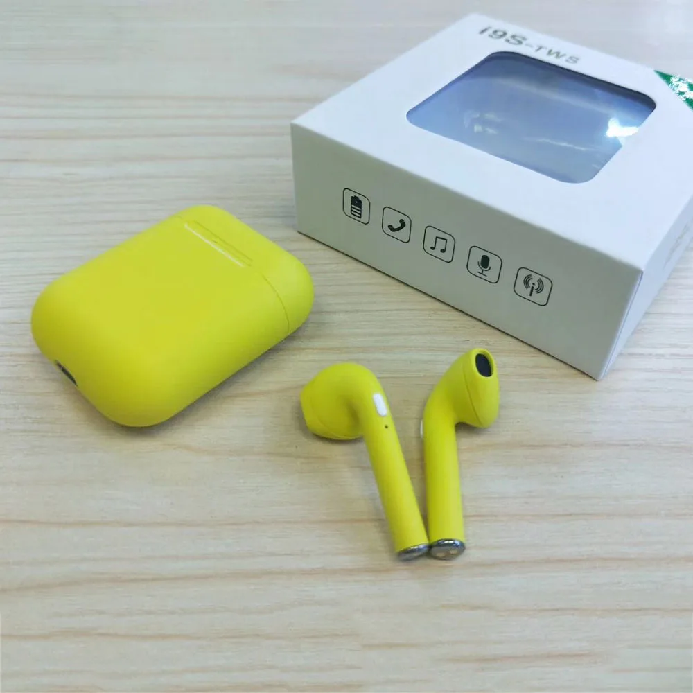 I9S 5.0 A yellow I9s Tws беспроводные Bluetooth наушники Bluetooth 5,0 гарнитура Bluetooth беспроводная гарнитура стерео спортивные мини Bluetooth наушники - Цвет: I9S 5.0 A yellow