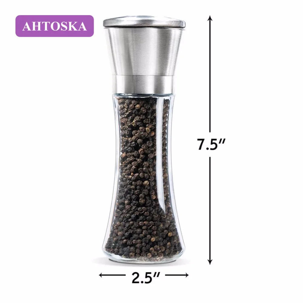 AHTOSKA 2Шт./лот Мельница Для Перца И Соли Шлифовальные Станки Из Нержавеющей Сталь С