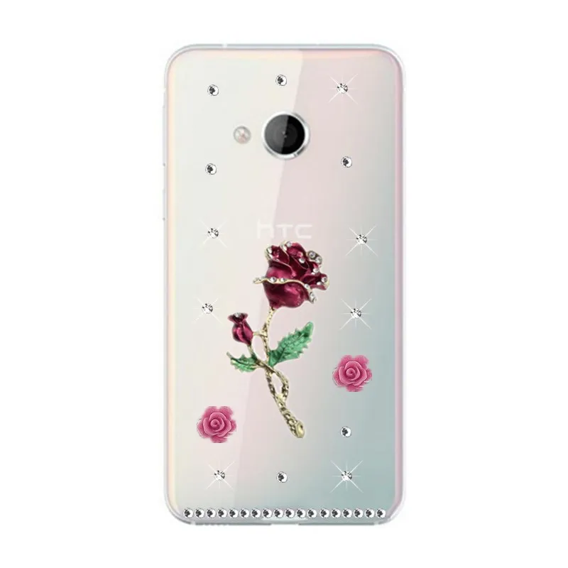 Модный прозрачный чехол со стразами для телефона HTC U11 Life U12 U Play One M7 M8 M9 E8 E9 Plus Desire 12