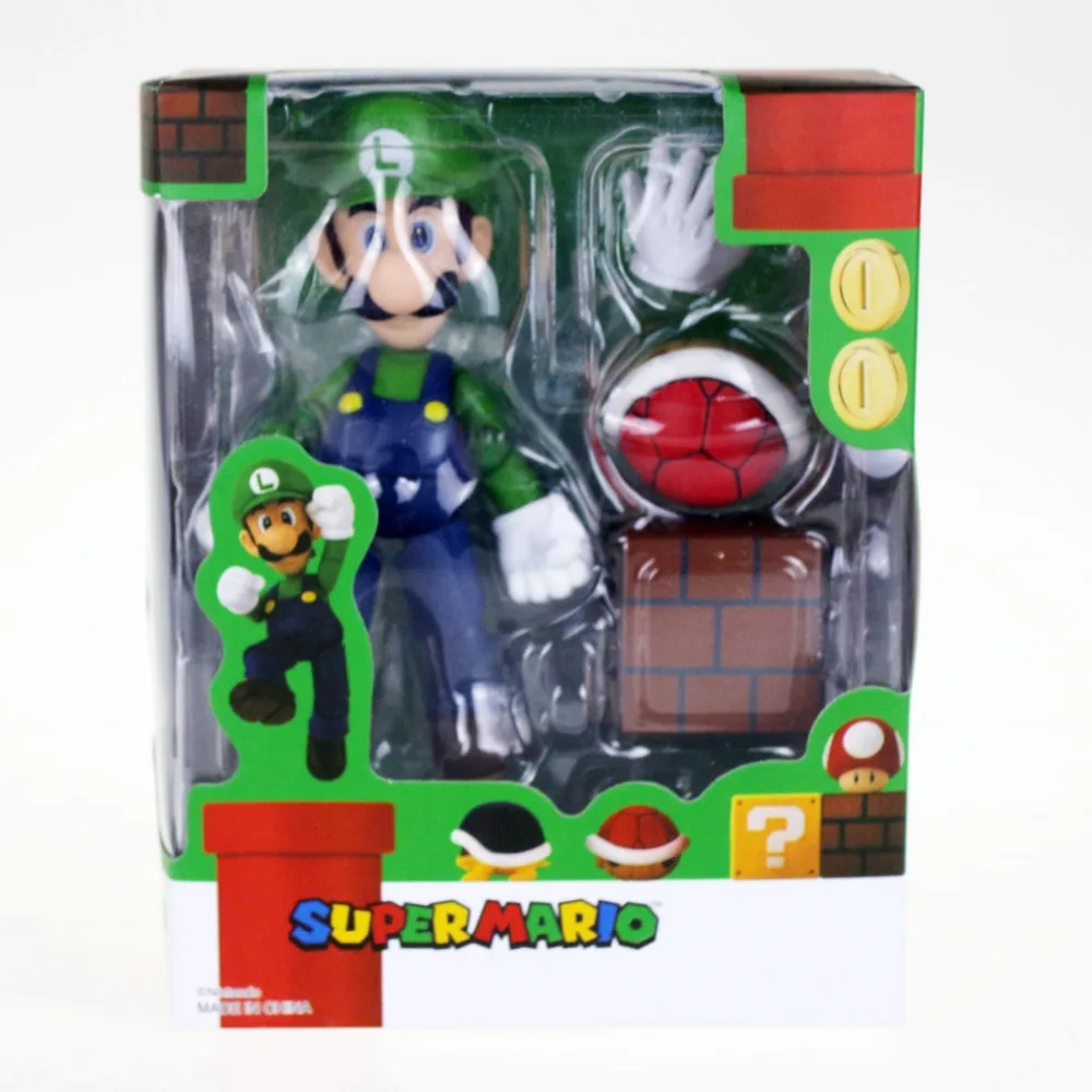 Super Mario Bros Луиджи сцены фигурку Набор 4.7 &quotБесплатная доставка|figure set|action figure setaction