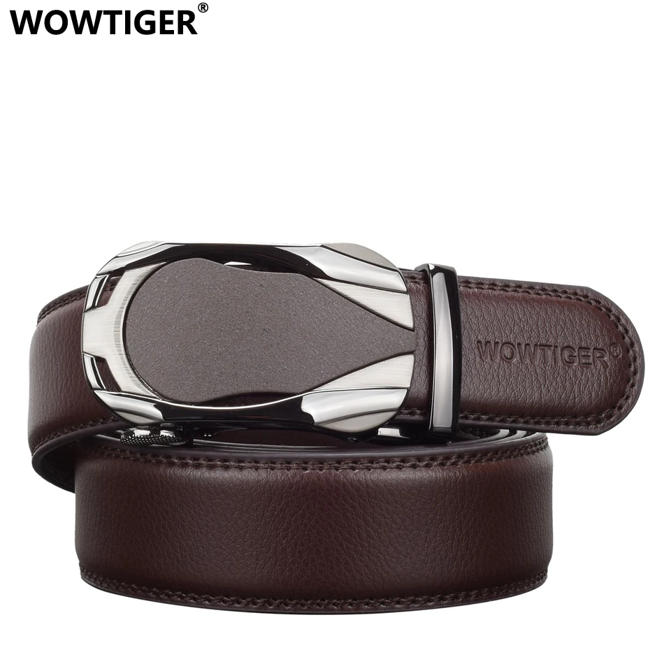 WOWTIGER, роскошные дизайнерские кожаные мужские ремни, Мужские автоматические ремни с пряжкой из сплава, ремни для мужчин, cinturones hombre