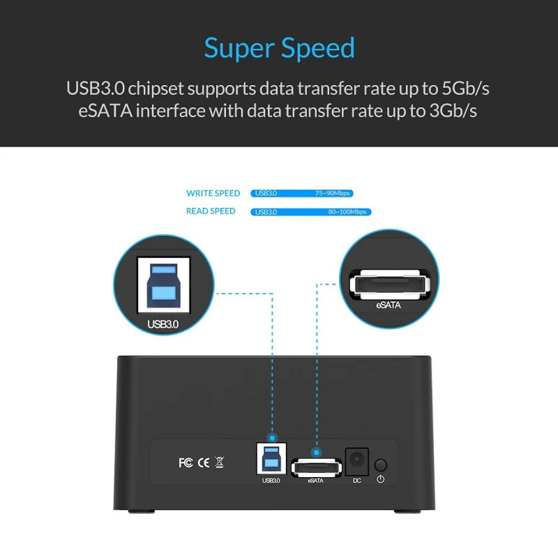 ORICO 6619SUS3 eSATA корпус для жесткого диска 5 Гбит/с супер скорость USB 3 0 SATA и док станция