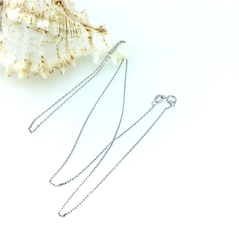 18k White Gold ANI 18 K желтое золото(AU750) цепочка ожерелье для женщин украшения для помолвки крест цепь для кулона 16 дюймов или 18 дюймов - Цвет камня: 18k White Gold