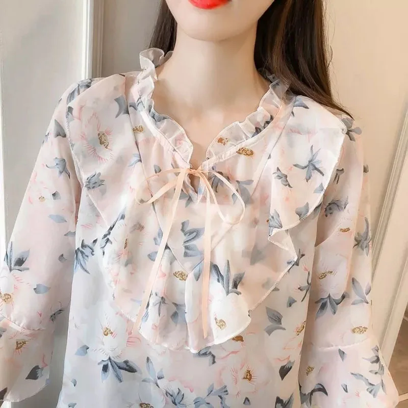Женская рубашка с цветочным принтом элегантная офисная розового и черного