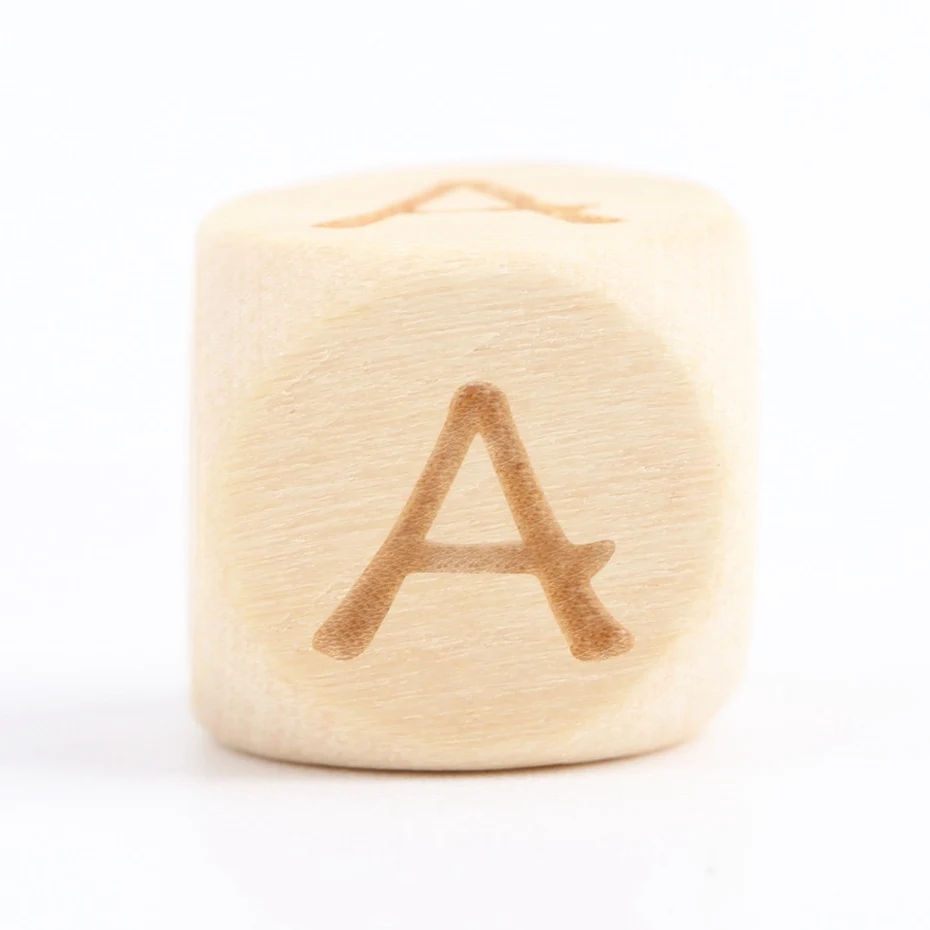 Letter A Mamihome деревянные английские буквы бусины 100 шт 12 мм DIY цепочка для прорезывания зубов пустышки цепи Bpa бесплатно грызуны деревянные пустые детские товары - Цвет: Letter A