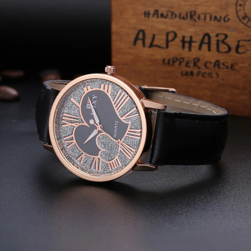 Часы наручные SOXY женские кварцевые в форме сердца с кожаным ремешком|relogio brand|relogio