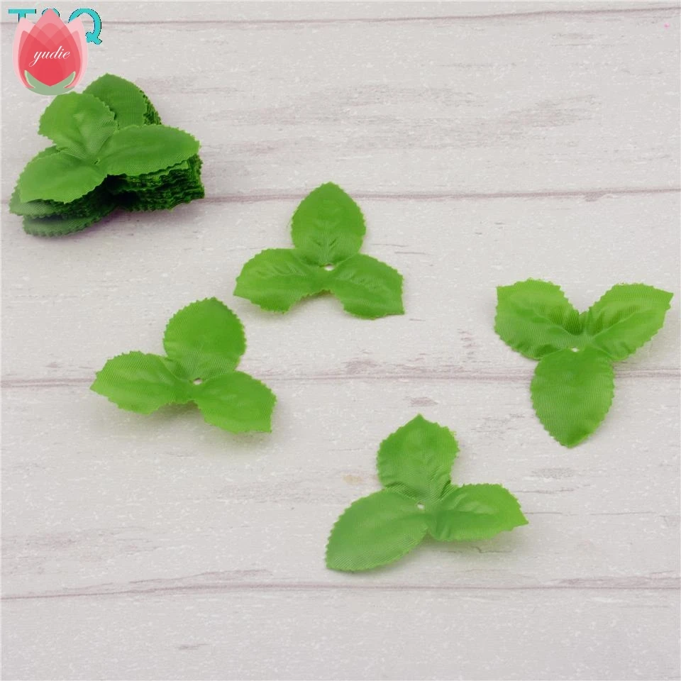 Triangular leaves 150 шт Зеленые искусственные цветы листья Тора для свадебного украшения листва розы Лист декоративная флористика ремесленные цветы - Цвет: Triangular leaves