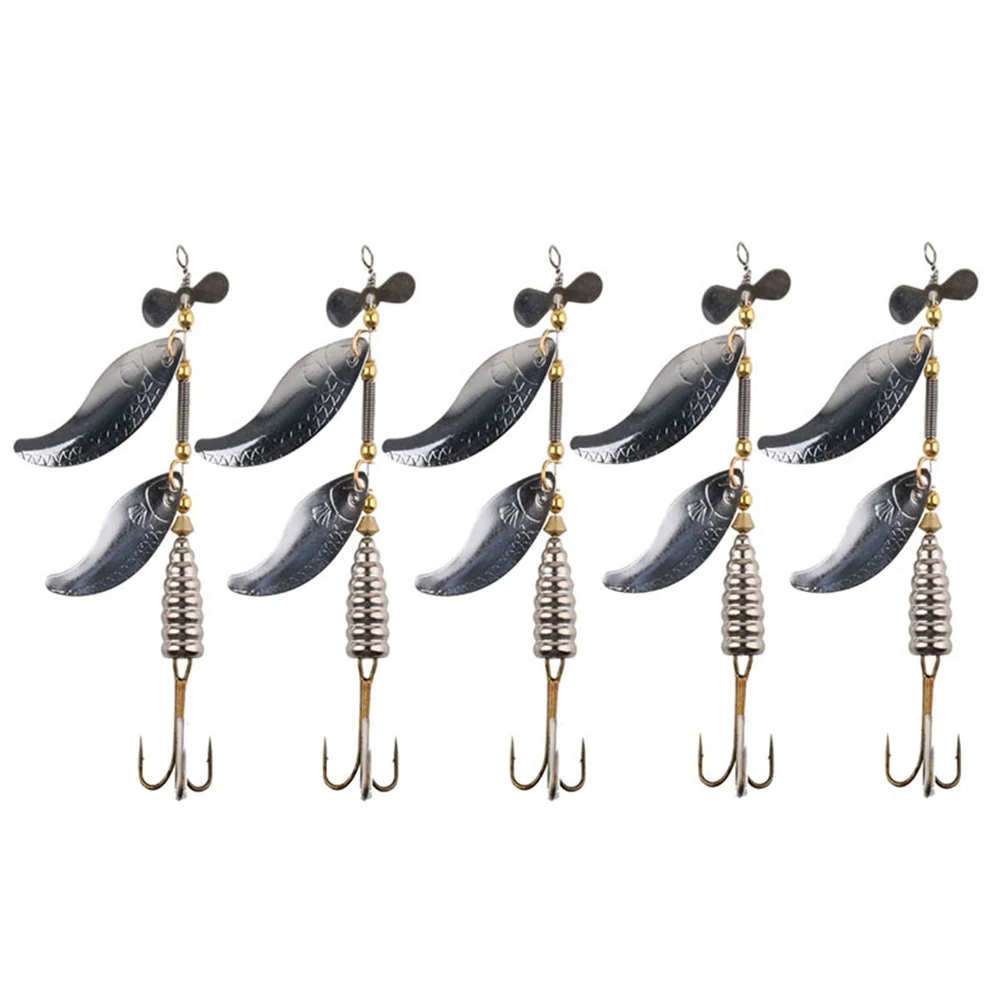 High Quality 1/5/10Pcs Fishing Lures With Treble Hook Metal Swivel Sequin Bait Set for Bass Trout Walleye Redfish NCM99 | Спорт и