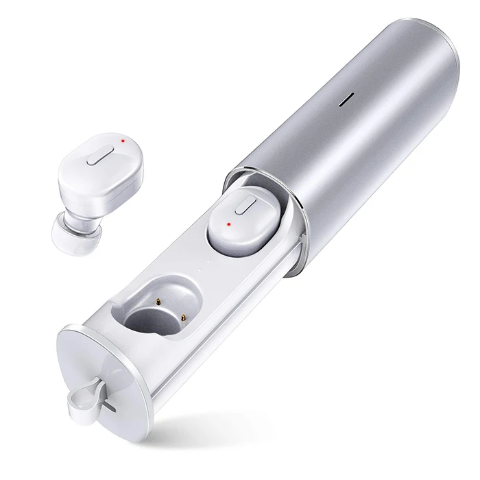 White Цилиндрические наушники T1 TWS Bluetooth 5,0, 3D настоящие беспроводные наушники, стерео Bluetooth наушники, спортивные наушники - Цвет: White