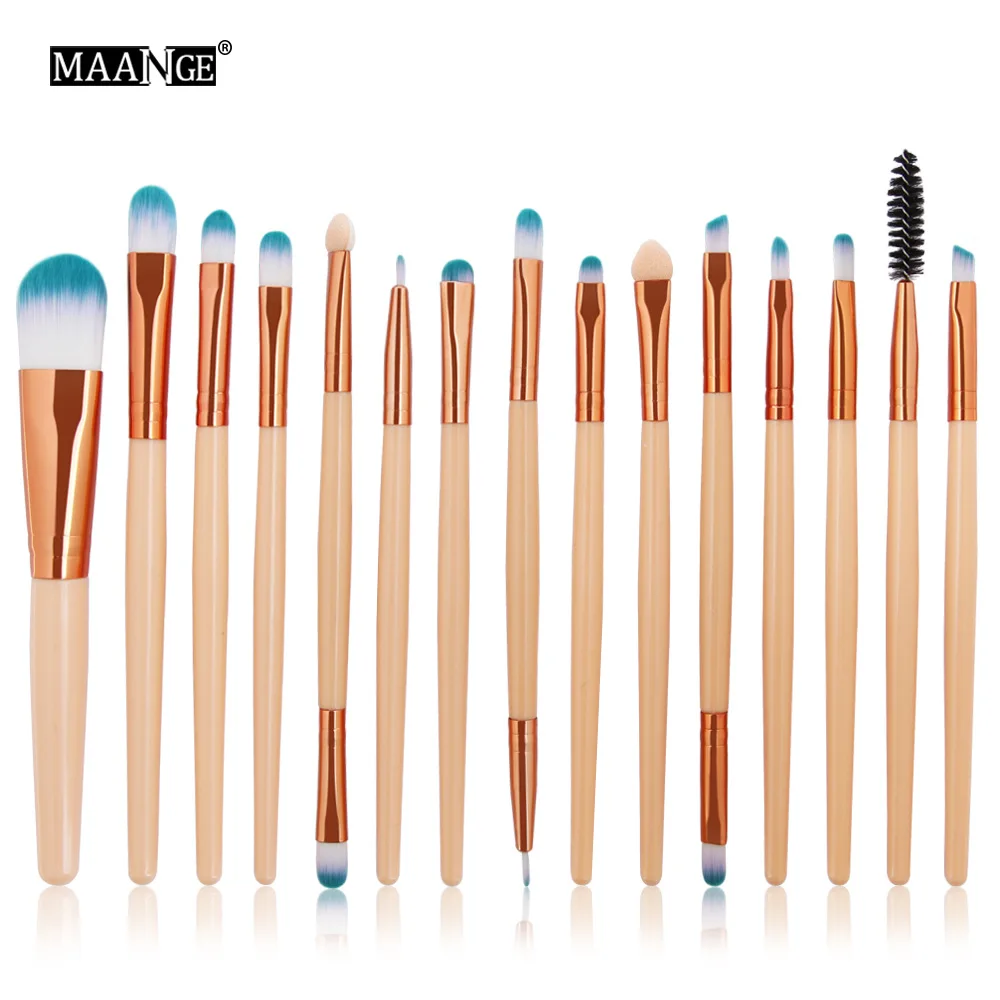 Brand 15Pcs Makeup Brushes Set Eye Shadow Foundation Powder Eyeliner Eyelash Lip Make Up Brush Cosmetic Beauty Tool Kit | Красота и