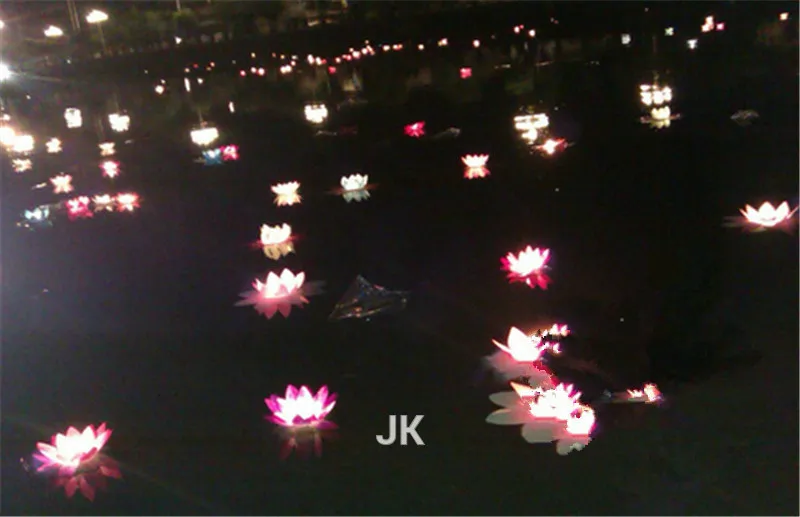 Диаметр 19 см Светодиодная лампа лотоса красочно изменен плавающий бассейн воды