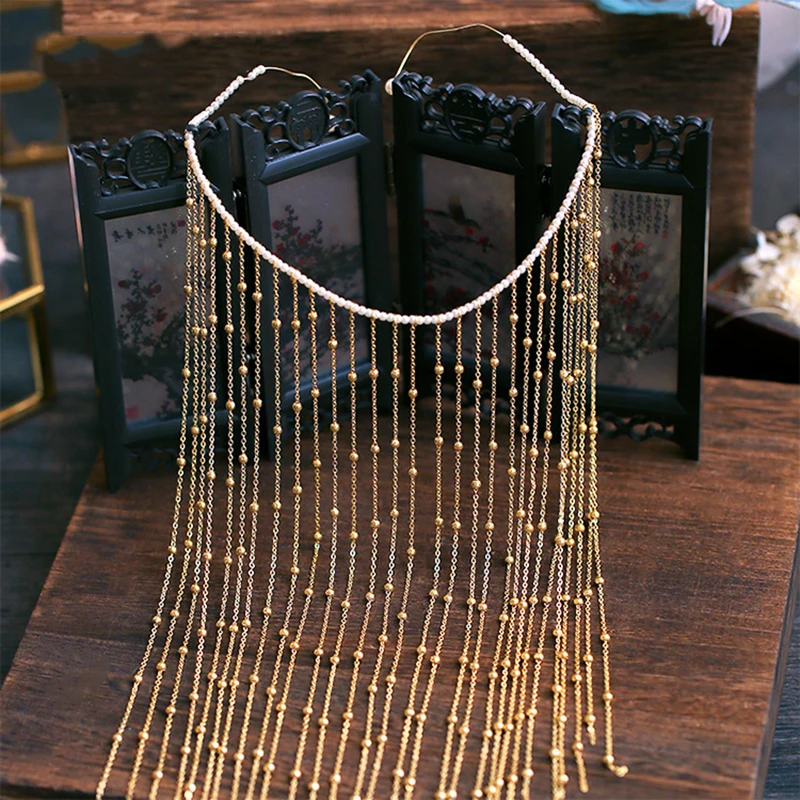 HIMSTORY сверкающие винтажные золотые жемчужные свадебные аксессуары для волос китайские свадебные украшения головной убор расчески шпилька головной убор ювелирные изделия
