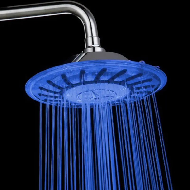 8&quot Bathroom 7 Colors Automatic LED Light Changing Round Top Shower Head Bath Rainfall | Обустройство дома