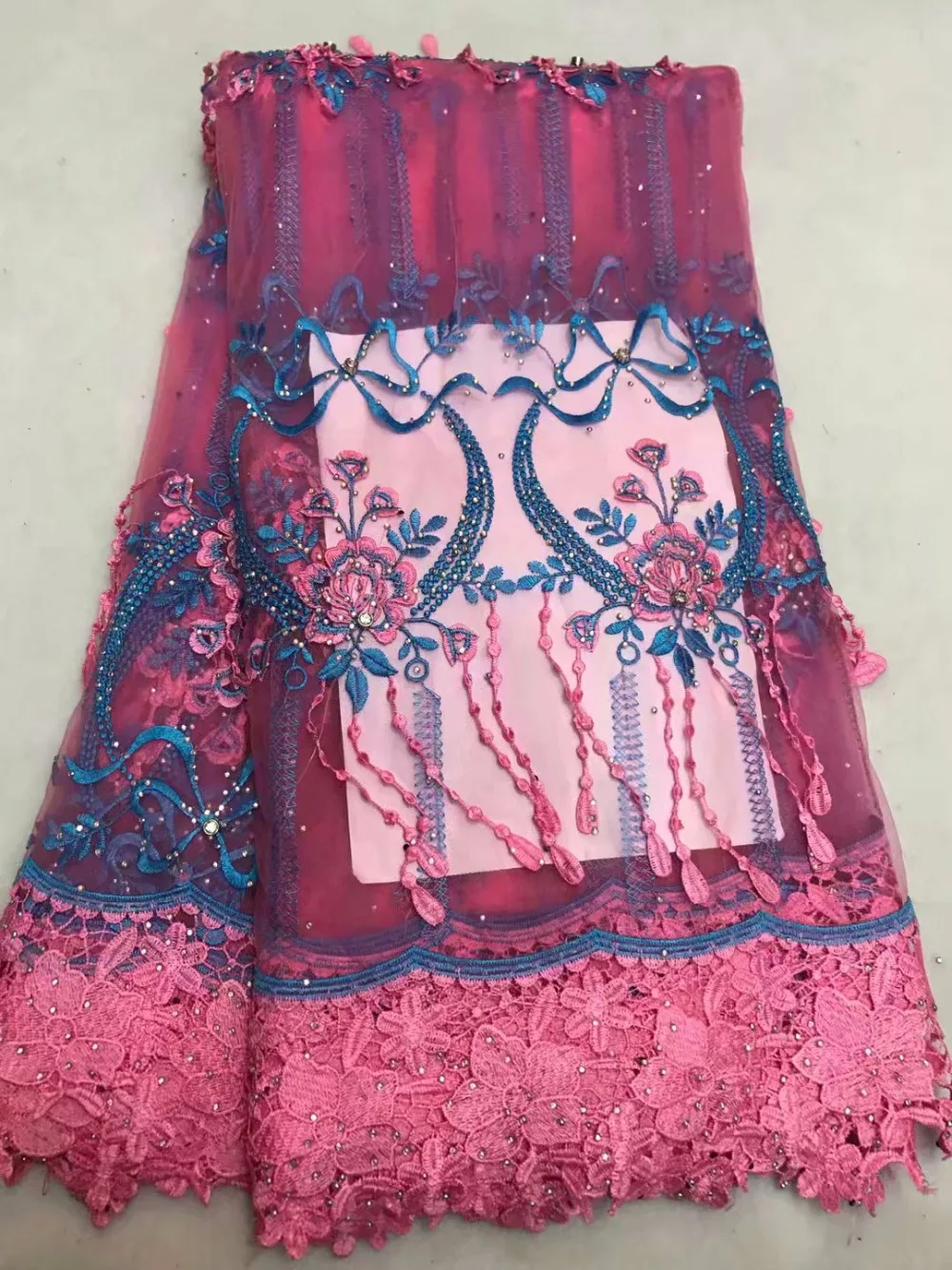 Вышитое Африканское кружево ткань высокого качества для нигерийского