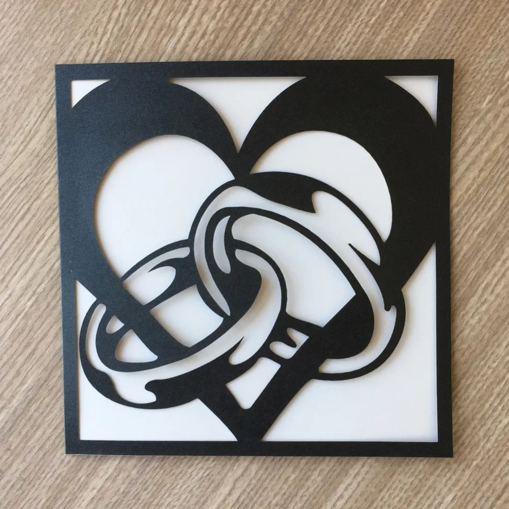 

30pcs/lot 250gsm pearl paper laser cut heart design wedding invitation card two folded card Greeting invitation Blessing card